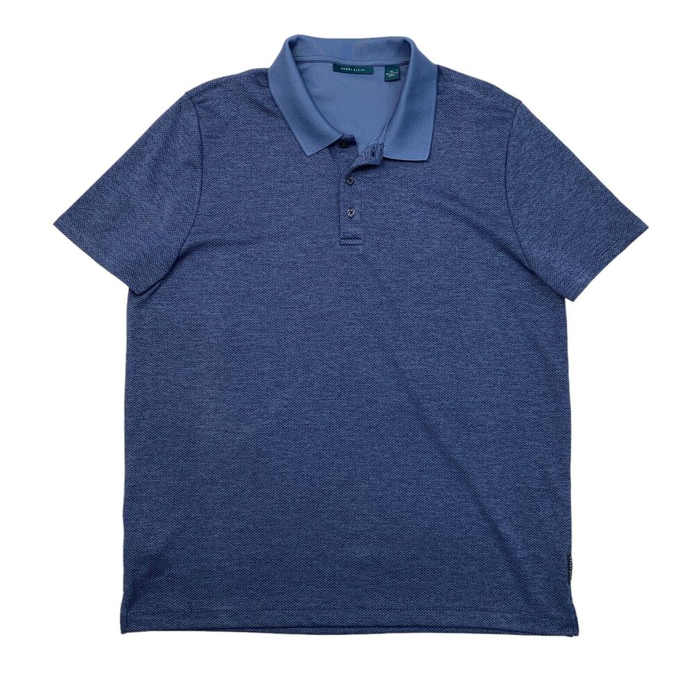 Perry Ellis Polo Shirt Mens XL Extra Large Cadet Blue Moisture Wicking Golf